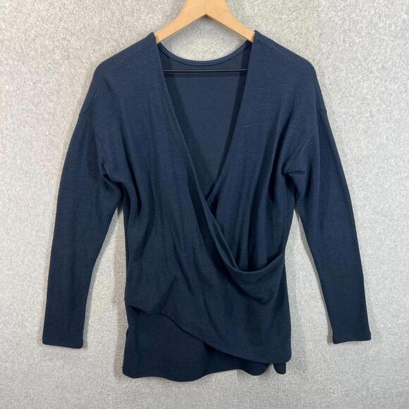 J. Crew Sweaters - J.Crew Sweater Womens S Sweater Faux Wrap V Neck Knit Long Sleeve Top Blue NWT